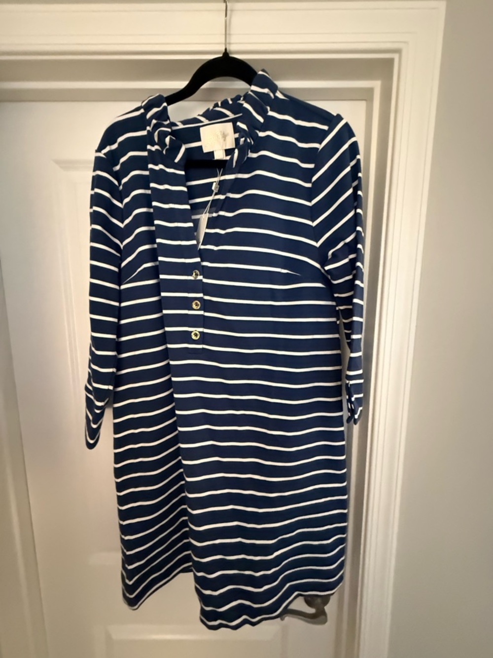 Lilly Pulitzer Navy and White Striped Shirt Dress